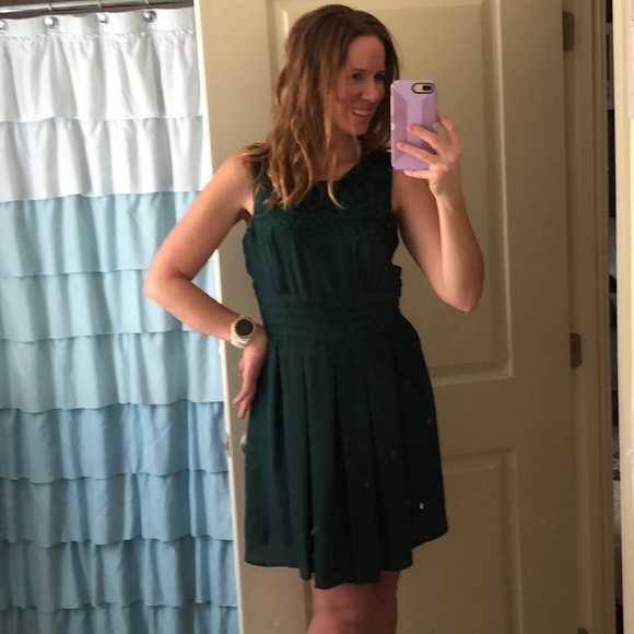 ModCloth Evergreen party dress with lace and mesh - Picture 4 of 4